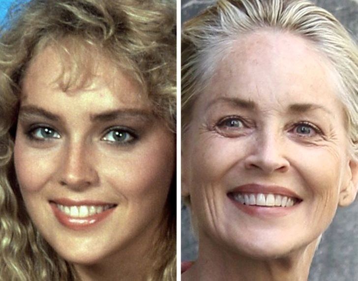 Sharon Stone, 25 lat i 63 lat