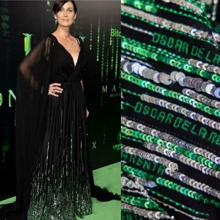 "Suknia Carrie-Anne Moss na premierze nowego 'Matrixa'"