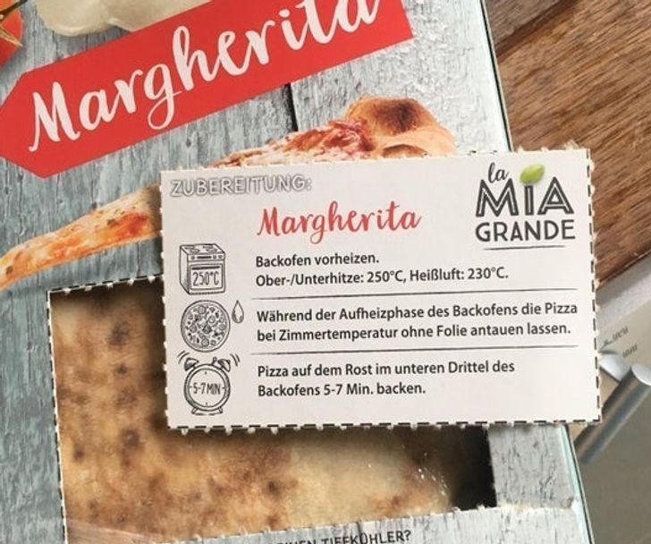 Ta pizza pozwala oderwać samą instrukcję, dzięki czemu opakowanie może zostać natychmiastowo wyrzucone.