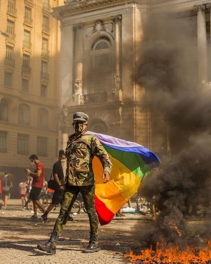 Protesty przeciwko Bolsonaro w Rio De Janeiro