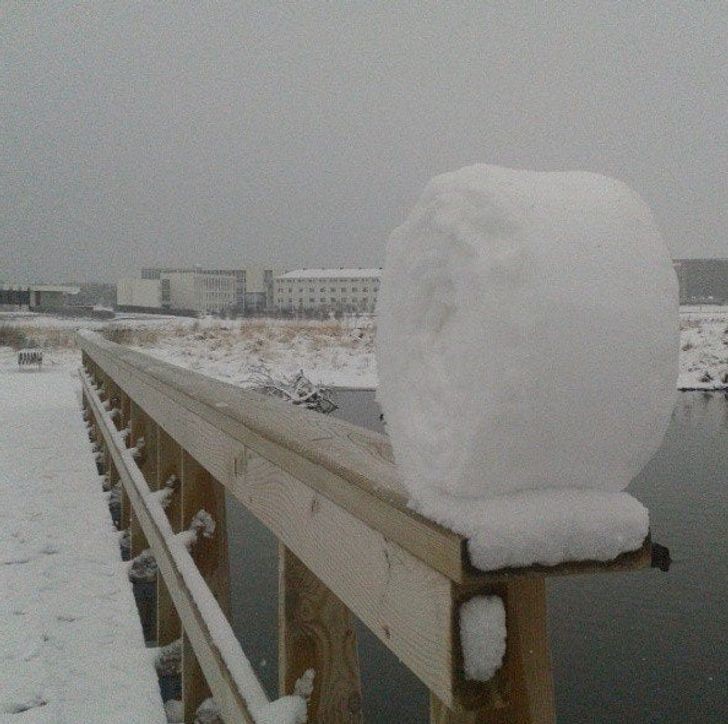 "Zwinąłem śnieg na barierce w satysfakcjonującą rolkę."