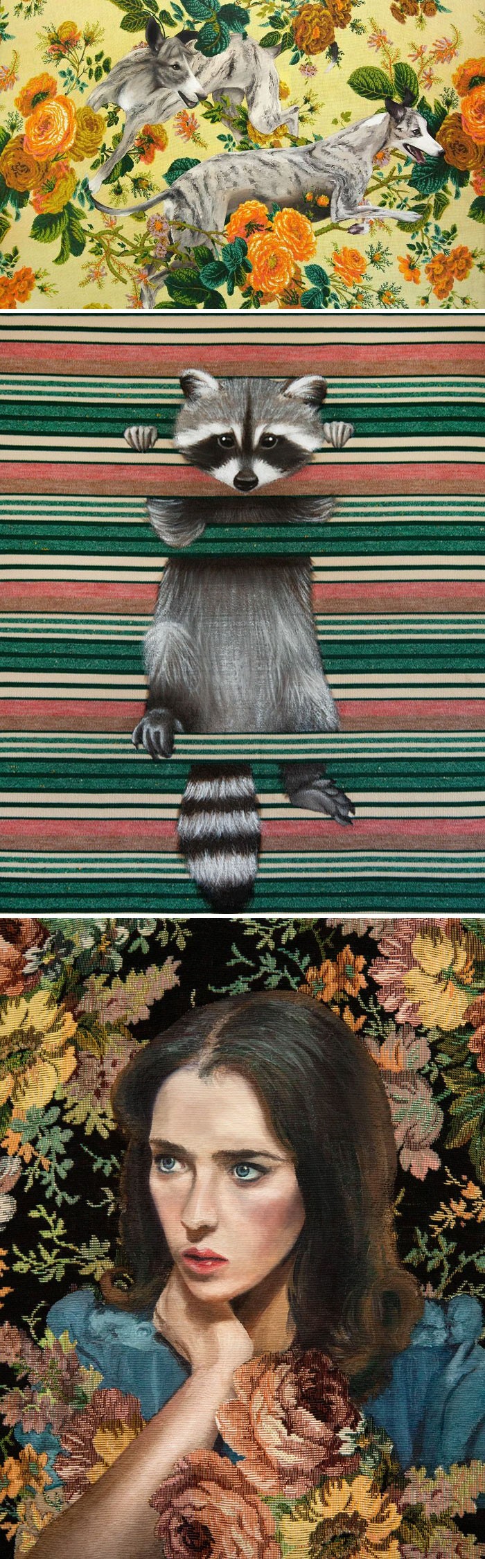 #10 My Oil Paintings On Thrifted Fabric