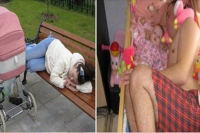 19 przykładów rodziców których opieka nad dzieckiem trochę przerosła! Nauczyli się zasypiać wszędzie! 