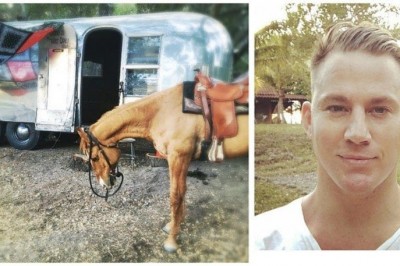 Channing Tatum na urodziny dostał od żony konia uratowanego przed śmiercią! Takich zdjęć nikt nie widział!
