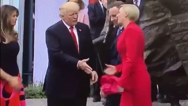 Donald Trump bardzo się zdziwił! Agata Duda zaskoczyła na przywitaniu prezydenta USA!