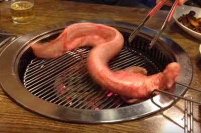 Klienci restauracji zaczęli panikować! Martwy węgorz ożył gdy kucharz posypał go solą! 