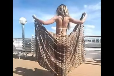 Kobieta zawiązała szarfę na biodrach! Kiedy się odwróciła i zrobiła TO - byłam zachwycona!