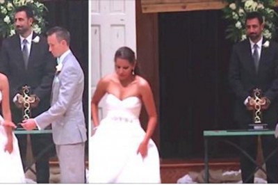 Panna młoda puszcza rękę swojego męża i odchodzi od ołtarza! Teraz patrz uważnie na jej dłonie!