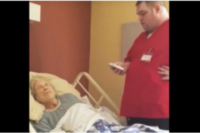 Pracownik hospicjum podszedł do umierającej pacjentki gdy zasnęła! Wtedy kamera uchwyciła ten gest!