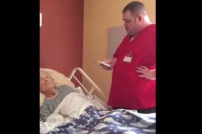 Pracownik hospicjum podszedł do umierającej pacjentki gdy zasnęła! Wtedy kamera uchwyciła ten gest!