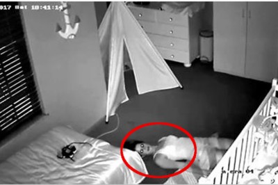 Tata  w pokoju dziecka umieścił kamerę! Przeglądając nagranie zauważył bardzo dziwne zachowanie żony!