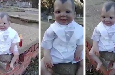 Była pewna, że dziecko samotnie siedzi na cmentarzu i ją obserwuje! Jego wzrok przeraża! 