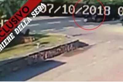 Nagranie groźnego wypadku Georg'a Clooneya z kamery monitoringu! Aktor miał sporo szczęścia!