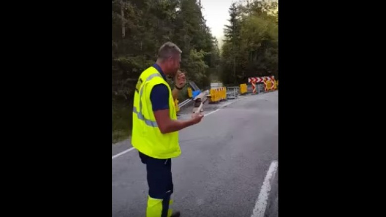 Nie spodziewali się, że tak wysoko poleci! Budowlańcy w czasie przerwy wysadzają taczkę!