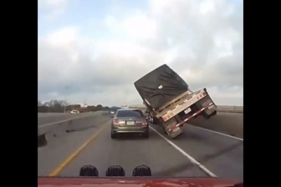 Oszukać przeznaczenie! Chwilę grozy przeżył kierowca osobówki, który jechał obok TIRa!