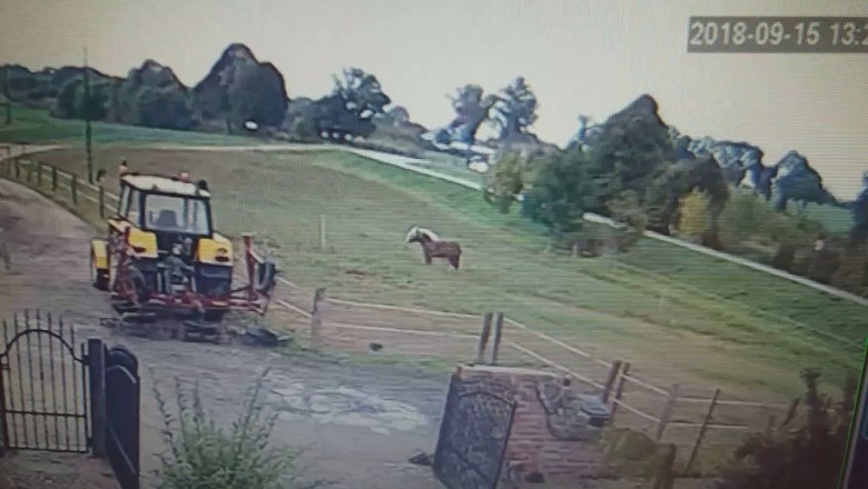 TIR driftuje na zakręcie wyrzucając busa z drogi. Nagranie z wypadku koło Bisztynka