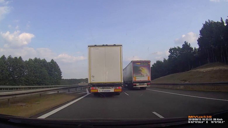 Wyścigi TIRów na autostradzie A2 kontra niecierpliwy typ w BMW