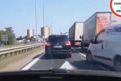 Chyba jeden i drugi powinien stracić prawko. Popis agresji i chamstwa na drodze