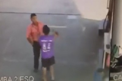 Na każdego cwaniaka zawsze znajdzie się większy. Tym razem policjant uspokaja ziomka