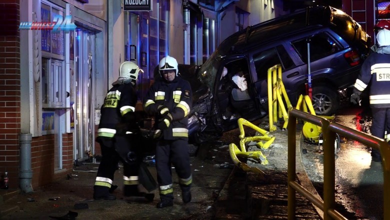 Nagranie z wypadku w Szklarskiej Porębie, gdzie Jeep przeleciał przez barierki