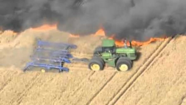 Nie czekali na strażaków. Farmer sam postanowił ratować swoje zboże