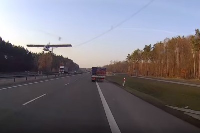 Nagranie z bardzo niebezpiecznego przelotu nad S3. Policja szuka sprawcy