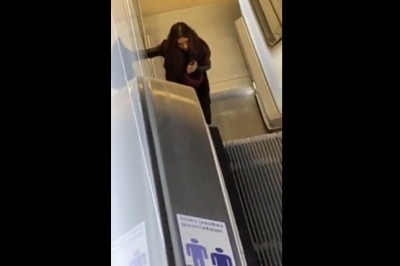 Kiedy jesteś tak zrobiony, że nie ogarniasz ruchomych schodów. Konkretny powrót z imprezy