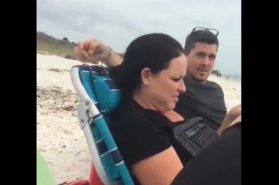 Postanowił zażartować ze swojej dziewczynie na plaży. Nie daruje mu tego