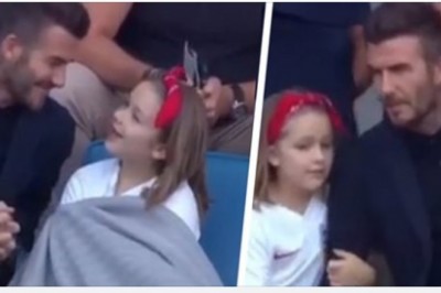 Beckham pocałował w usta  swoją 7-letnią córkę. „Ojciec tak nie powinien całować córki”