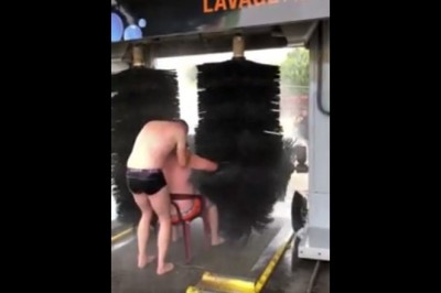 A Ty co robisz, gdy upał doskwiera? Ci goście wpadli na automatyczną myjnię 