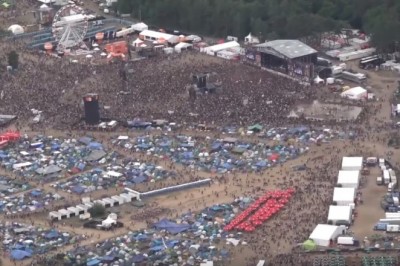 Pol`and`rock widziany z policyjnego helikoptera. Ten widok robi wrażenie