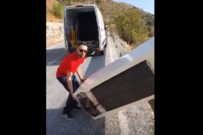 Szybka nauczka za zrzucenie lodówki. Policja konkretnie go załatwiła