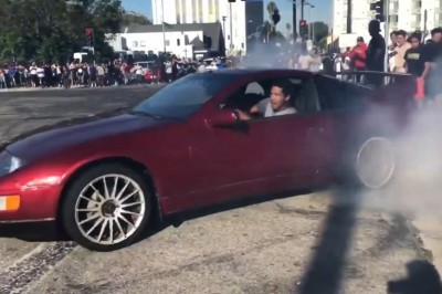 Nietypowe kręcenie bączków. Niektórzy byli tak podjarani, że wskakiwali na maskę