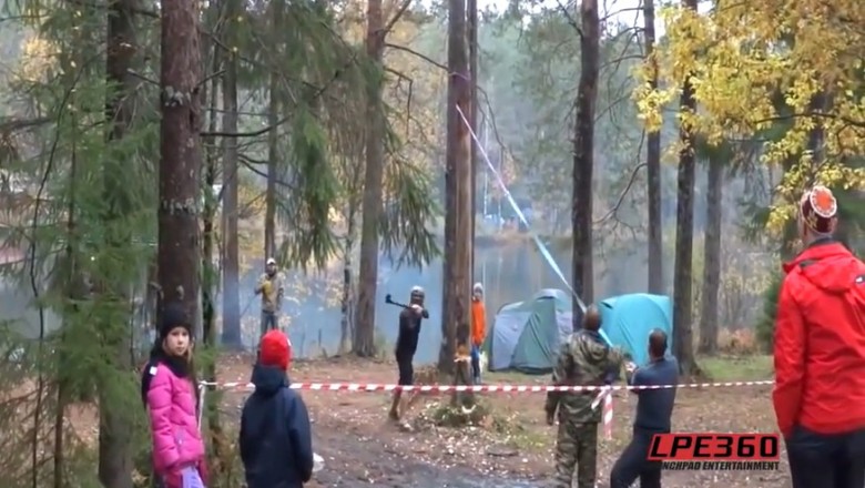 Kierownik wycinki drzew. On wie w którą stronę uciekać, gdy leci drzewo