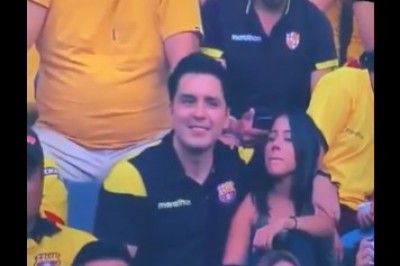 Przyłapany z kochanką na meczu przez TV. To dopiero jest pech 