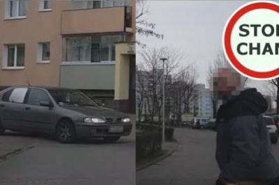 Próbował pobić kierowcę auta w które wjechał. Narwany typ w akcji 