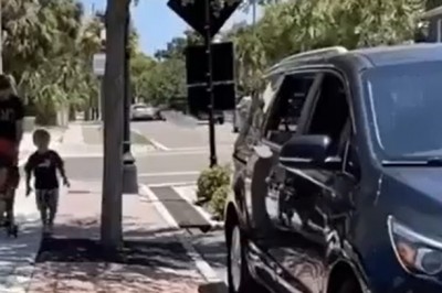 Szybka lekcja kultury dla typa w aucie. Tata i syn dali radę 