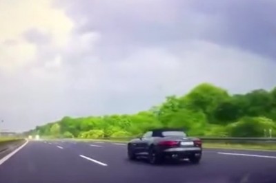 Kierowca Jaguara z ogromną ilością farta. Konkretnie miotało 