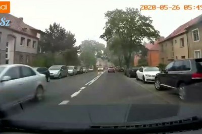 Dzwon z autobusem na skrzyżowaniu w Szczecinie. Nagranie z brawurowej jazdy