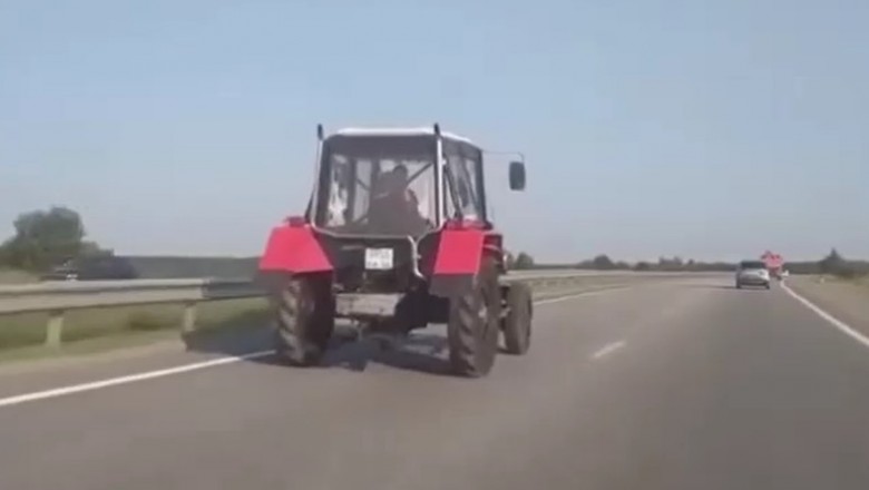 Lecisz sobie prawym pasem autostrady, a tu z lewej ostro ciśnie traktor