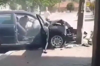 Wjechali Golfem w słup. Tak się kończą lokalne porachunki 