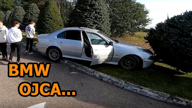 Kasowanie BMW ojca podczas próby driftowania na placu