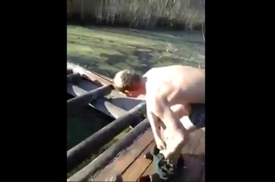 Skok do zamarzniętej wody. Morsowanie mu nie wyszło