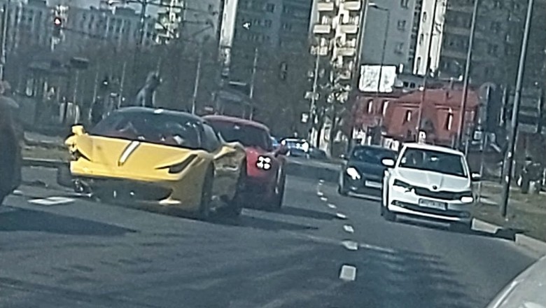 Rozbił Ferrari na prostej drodze w Krakowie. Nagranie z wideorejestratora 