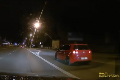 Wyskoczył Golfem z krawężnika niczym Żyła z progu - Łódź