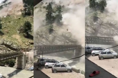 Przerażające nagranie osuwiska skalnego. Kamienie niszczyły wszystko