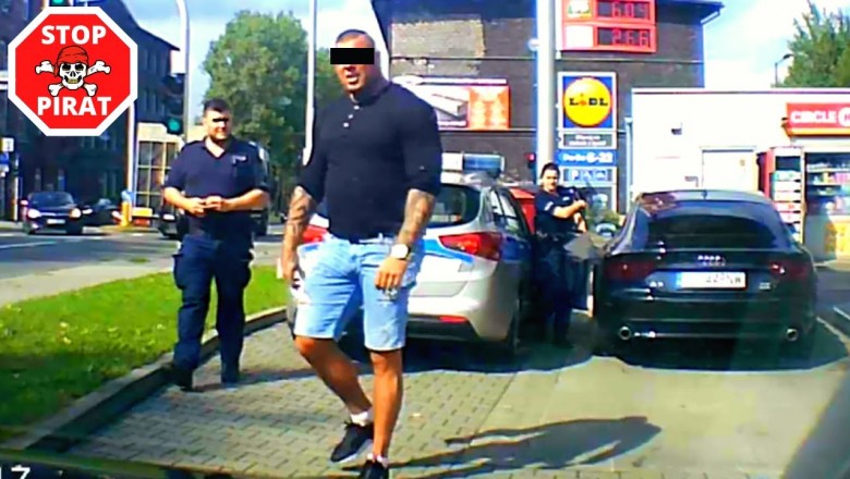 Typ w Audi wyskoczył do gościa. Zatrzymał go patrol policji