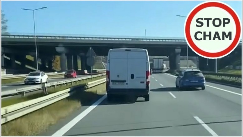 BUS blokował karetkę na sygnałach jadącą autostradą A4