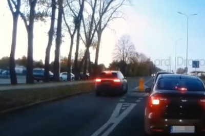 Szybka kara dla cwaniaka w Audi który chciał ominąć korek 