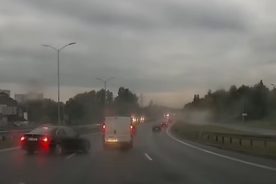 Tylny napęd w BMW kontra mokra nawierzchnia - Katowice